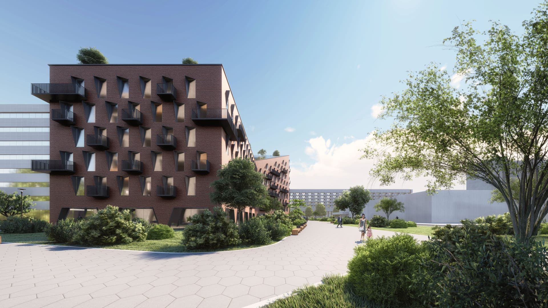 Modern office and residential building