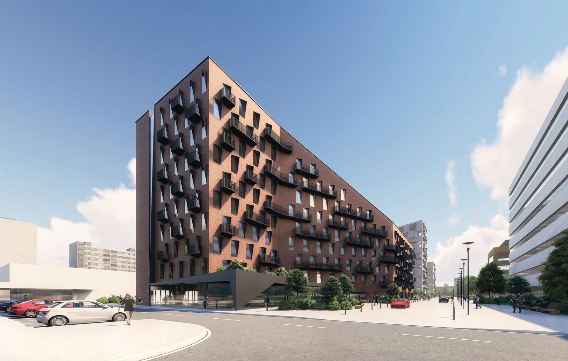 Modern office and residential building