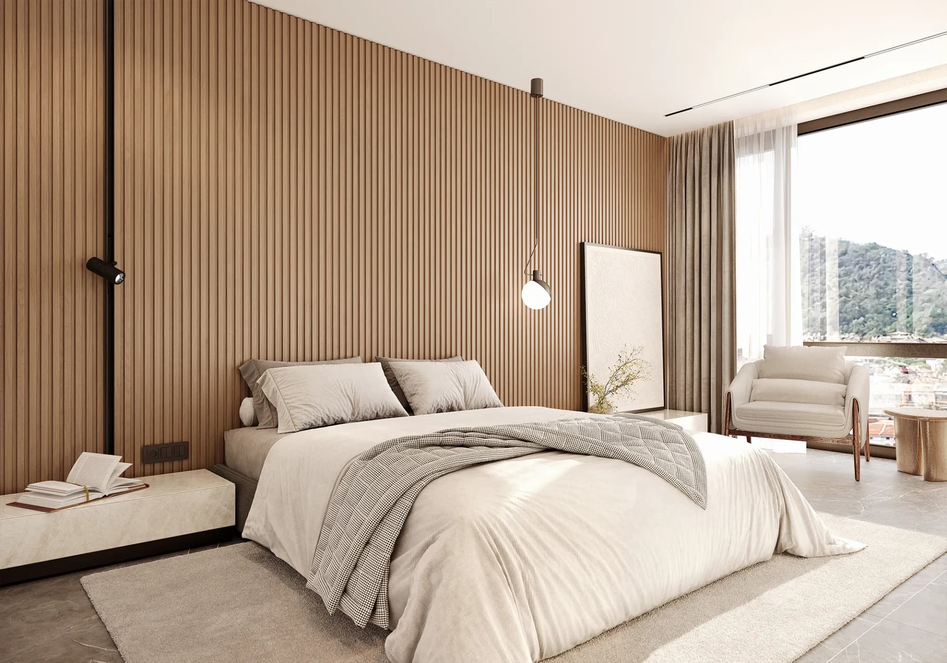 Modern and cozy bedroom